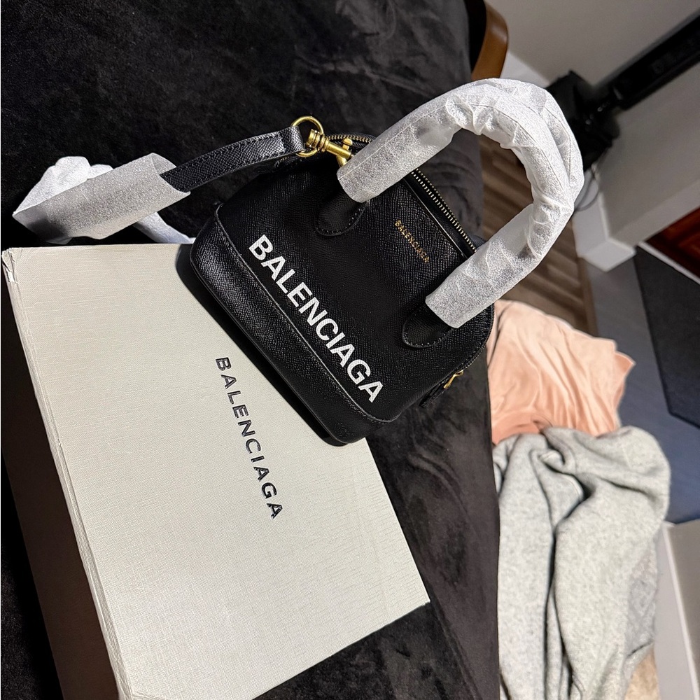 Balenciaga Black Mini Bag with Gold Accents